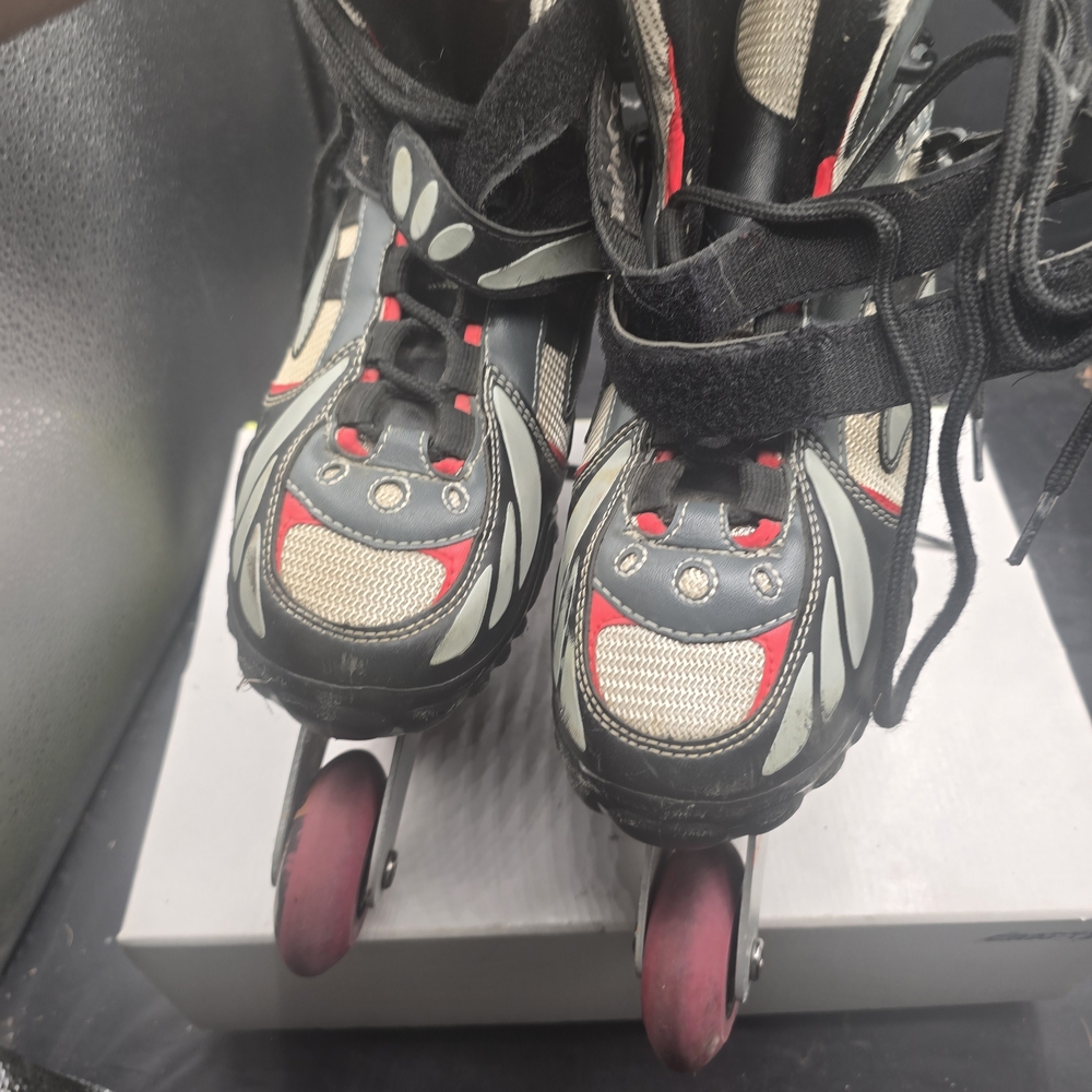 Stylish Kids Roller Skates with‎ Black and Red Design